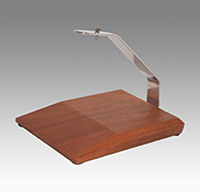 Mahogany oblong stand with stainless steel arm