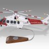 AgustaWestland AW189 HM Coastguard Rescue Wood Replica Scale Custom Model Helicopter