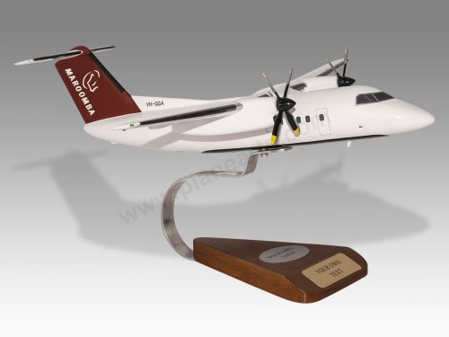 De Havilland Dash 8-100 Maroomba Airlines Wood Handcrafted Replica Display Model