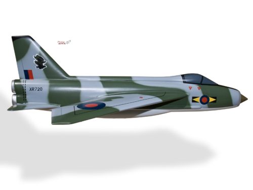 Replica of English Electic Lightning F.6 Royal Air Force made made of the finest kiln dried renewable mahogany wood.