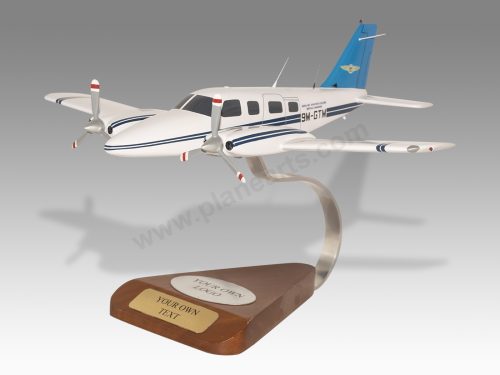 Piper Seneca Gulf Golden International Flying Academy Wood Handcrafted Replica Display Model