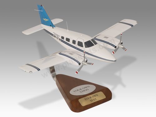 Piper Seneca Gulf Golden International Flying Academy Wood Handcrafted Replica Display Model