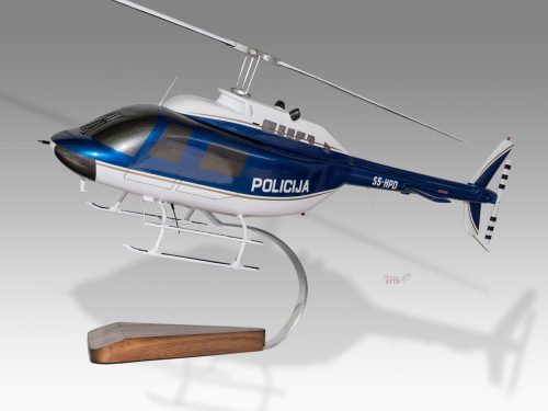 Agusta Bell AB-206 Slovenian Police Wood Replica Scale Custom Helicopter Model