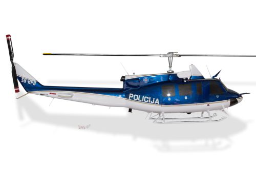 Agusta Bell AB-212 Slovenia Police Wood Replica Scale Custom Helicopter Model