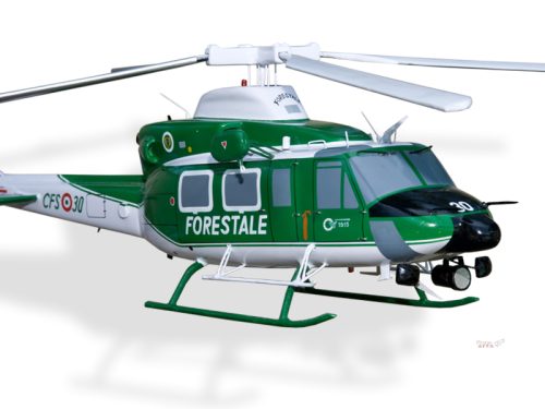 Agusta Bell AB-412HP Grifone Forestale Wood Replica Scale Custom Helicopter Model