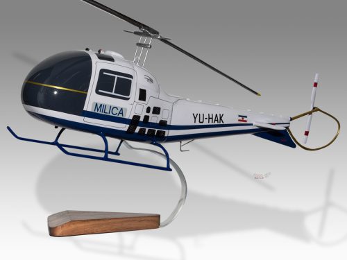Agusta Bell AB-47 Yugoslavia Police Wood Replica Scale Custom Helicopter Model