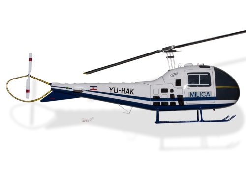 Agusta Bell AB-47 Yugoslavia Police Wood Replica Scale Custom Helicopter Model