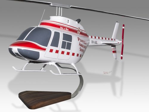 Bell 206 206A JetRanger Peninsular Ambulance Service Helicopter Wood Replica Scale Custom Model