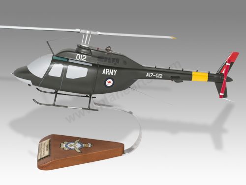 Bell 206 206B-1 Kiowa Australian Army Wood Replica Scale Custom Helicopter Model