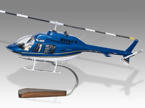 Bell 206 206L-3 Wood Replica Transparent Scale Custom Model Helicopter