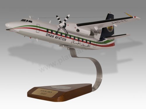 Fokker F27 Oman Aviation Wood Replica Scale Custom Model Aircraft