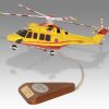 AgustaWestland AW139 Air Green Wood Resin Replica Scale Custom Model Helicopter