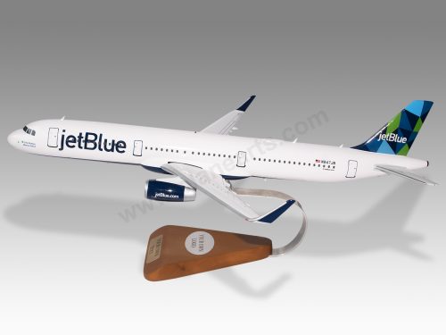 Airbus A321 JetBlue Wood Replica Scale Custom Model Aircraft