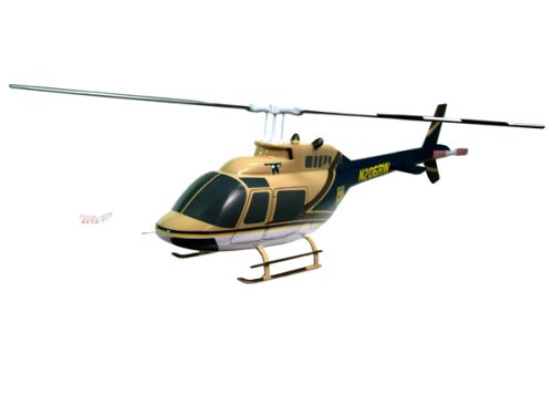 Bell 206 Wildlife & Fisheries USA Wood Replica Scale Custom Helicopter Model