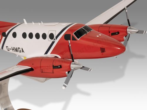 Beech 200 Super King Air HM Coastguard Wood Resin Replica Scale Custom Model Aircraft