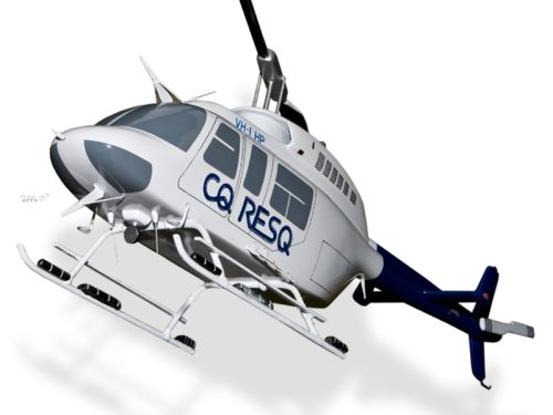 Bell 206 206L Long Ranger CQ Rescue Wood Replica Scale Custom Helicopter Model