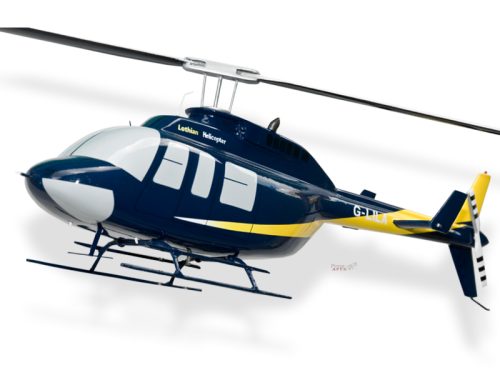 Bell 206 206L-1 LongRanger II Lothian Helicopters Wood Replica Scale Custom Helicopter Model