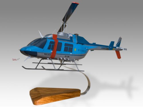 Bell 206 206L-4 Kanagawa Police Department Wood Replica Scale Custom Helicopter Model