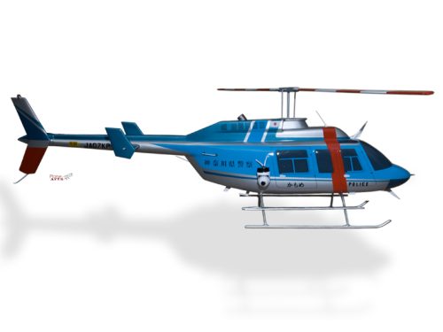 Bell 206 206L-4 Kanagawa Police Department Wood Replica Scale Custom Helicopter Model
