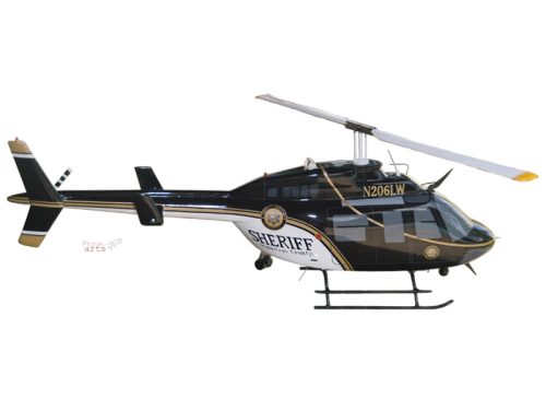 Bell 206 206L Stanislaus County Sheriff Wood Replica Scale Custom Helicopter Model