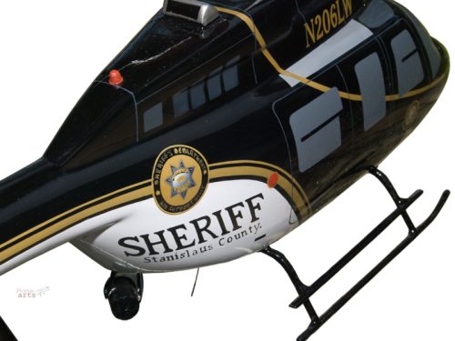 Bell 206 206L Stanislaus County Sheriff Wood Replica Scale Custom Helicopter Model