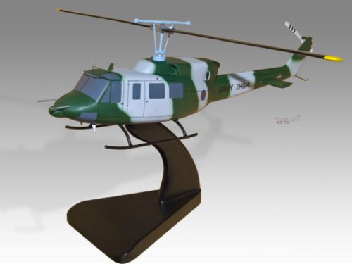 Bell 212 Army RAF Wood Replica Scale Custom Helicopter Model