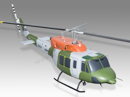 Bell 212 UK Army Air Corps Wood Replica Scale Custom Helicopter Model