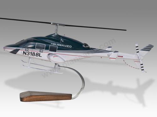 Bell 222 Heliservico Wood Replica Scale Custom Helicopter Model