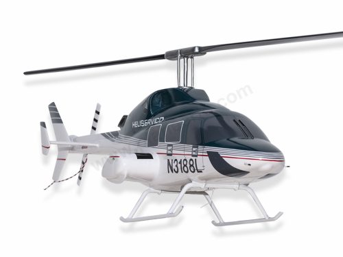 Bell 222 Heliservico Wood Replica Scale Custom Helicopter Model