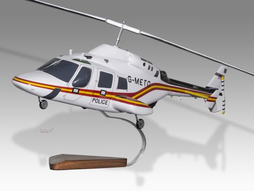 Bell 222 Metropolitan Police Air Support Wood Replica Scale Custom Helicopter Model