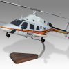 Bell 222 Metropolitan Police Air Support Unit Wood Replica Scale Custom Helicopter Model