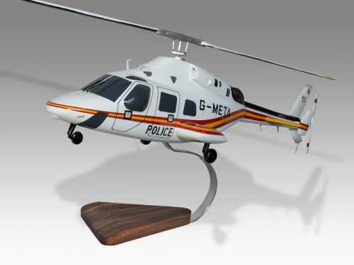 Bell 222 Metropolitan Police Air Support Unit Wood Replica Scale Custom Helicopter Model