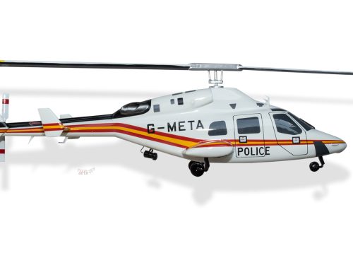 Bell 222 Metropolitan Police Air Support Unit Wood Replica Scale Custom Helicopter Model