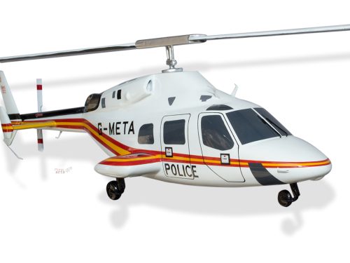 Bell 222 Metropolitan Police Air Support Unit Wood Replica Scale Custom Helicopter Model