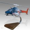 Bell 222U CareFlite Wood Replica Scale Custom Helicopter Model