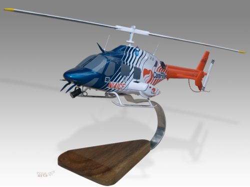 Bell 222U CareFlite Wood Replica Scale Custom Helicopter Model