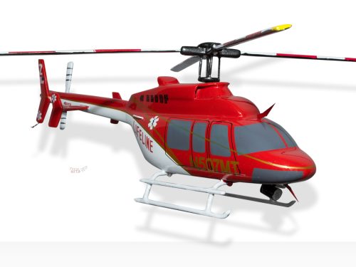 Bell 407 Arizona Lifeline Wood Replica Scale Custom Helicopter Model