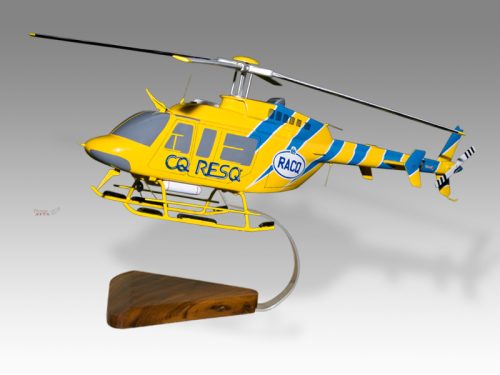 Bell 407 CQ Rescue Wood Replica Scale Custom Helicopter Model