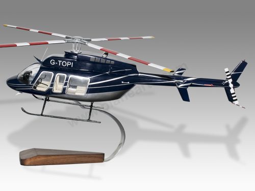 Bell 407 Transparent Cabin Version 2 Wood Replica Scale Transparent Custom Helicopter Model