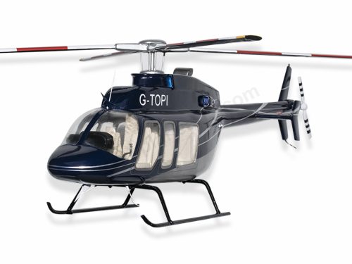 Bell 407 Transparent Cabin Version 2 Wood Replica Scale Transparent Custom Helicopter Model