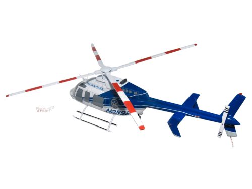 Bell 407 Dallas Police Department Wood Replica Scale Custom Helicopter Model