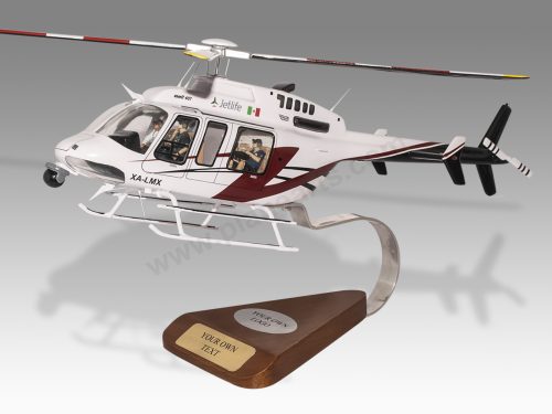Bell 407 Jetlife Wood Resin Replica Scale Custom Model Helicopter