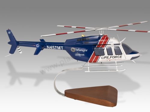 Bell 407 Erlanger Life Force Wood Replica Scale Custom Helicopter Model