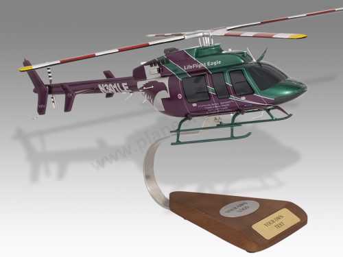 Bell 407 LifeFlight Eagle Wood Replica Scale Custom Helicopter Model