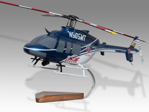 Bell 407 Arizona Lifeline Version 2 Wood Replica Scale Custom Helicopter Model