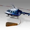 Bell 407 Memorial Star Transport Wood Replica Scale Custom Helicopter Model