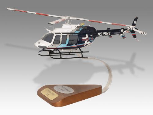 Bell 407 Memorial Star Transport Version 2 Wood Replica Scale Custom Helicopter Model