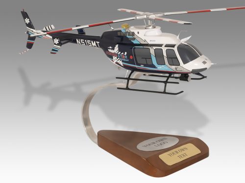 Bell 407 Memorial Star Transport Version 2 Wood Replica Scale Custom Helicopter Model