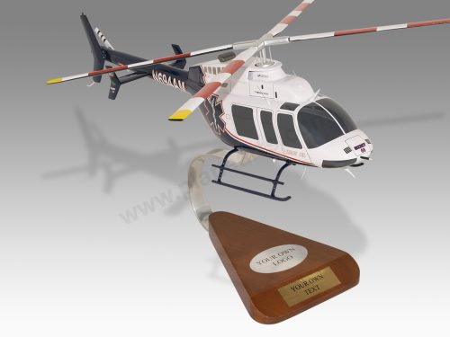 Bell 407 Mercy Air Wood Resin Replica Scale Custom Model Helicopter
