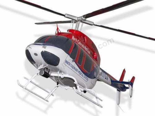 Bell 407 North Colorado Med Evac Wood Replica Scale Custom Helicopter Model